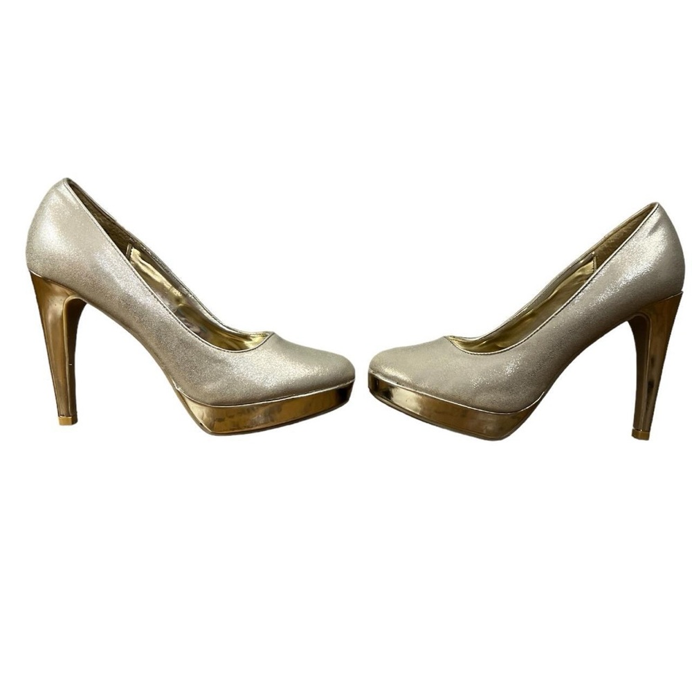Rampage Gold Platform Pump Heels Size 8